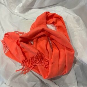 Vibrant Tangerine Cashmere-blend Women's Scarf